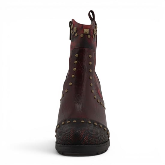 Mustang Damen-Burgundgrüne Blumen-Fußstiefel mit Absatz – M0162012 - Image 5