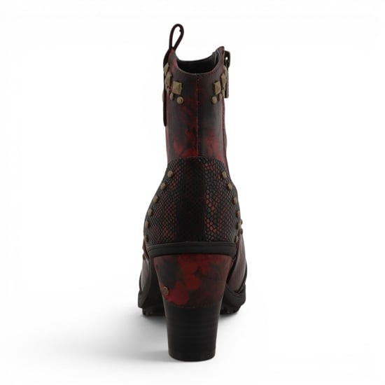 Mustang Damen-Burgundgrüne Blumen-Fußstiefel mit Absatz – M0162012 - Image 6