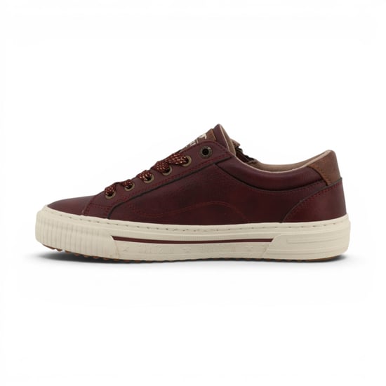 Mustang Damen-Burgundfarbene Kunstleder-Sneaker-Sneaker-Casual-Schuhe – M0112011 - Image 3