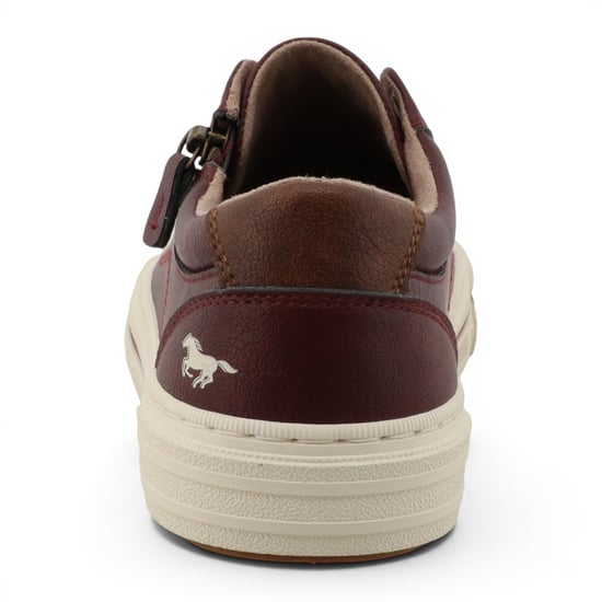 Mustang Damen-Burgundfarbene Kunstleder-Sneaker-Sneaker-Casual-Schuhe – M0112011 - Image 6