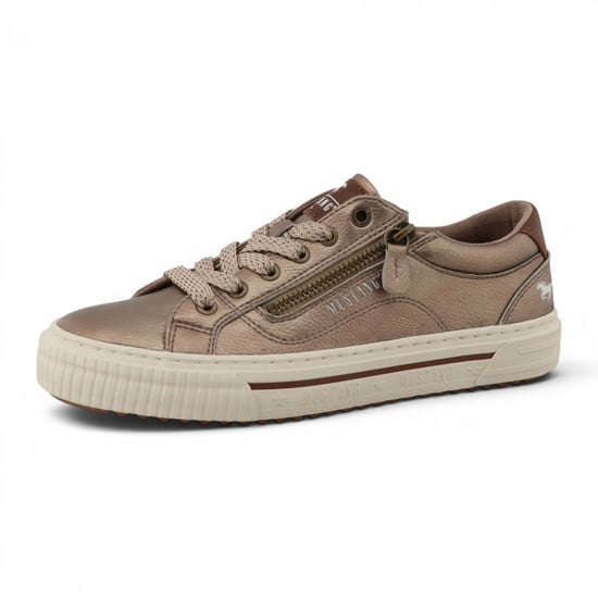 Mustang Damen Golden Faux Leather Trainer Sneaker Freizeitschuhe – M0112011 - Image 4