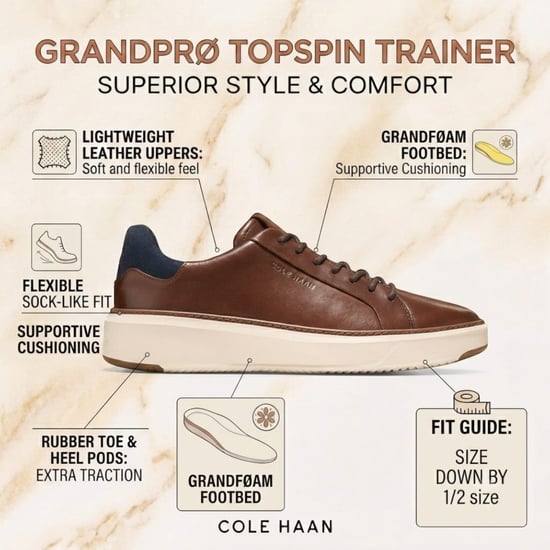 Cole Haan Herren GrandPro Luxe Mile Trainer Braune Lederschuhe - C45103 - Image 2