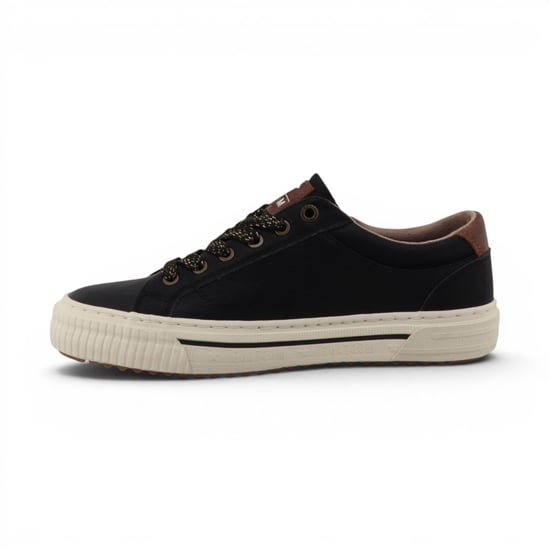 Mustang Damen Schwarze Kunstleder-Sneaker Sneaker Freizeitschuhe – M0112011 - Image 3