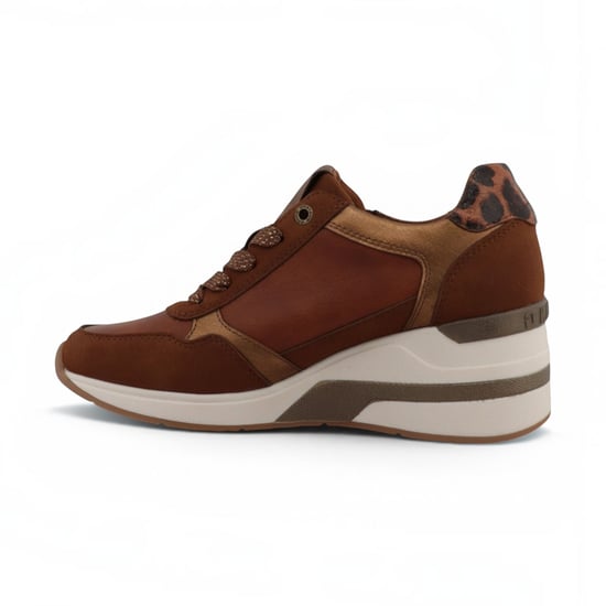 Mustang Damen Tan Cream Platform Sneaker Trainer Freizeitschuhe – M0872002 - Image 3