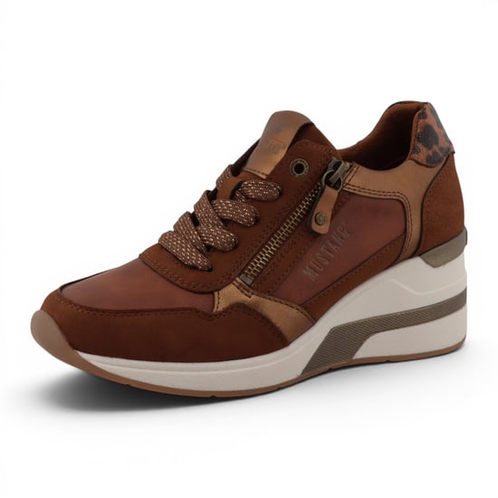 Mustang Damen Tan Cream Platform Sneaker Trainer Freizeitschuhe – M0872002 - Image 4