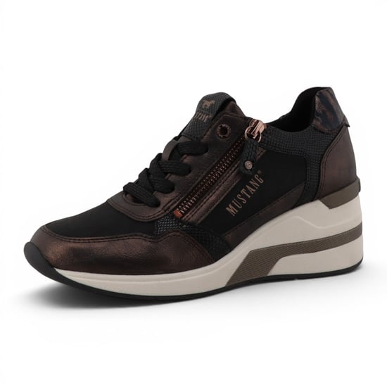 Mustang Damen Schwarze Plateau-Sneaker Trainer Freizeitschuhe – M0872003 - Image 4