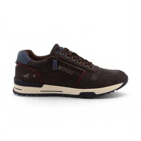 Mustang Herren braune Kunstleder-Sneakerschuhe – M0281006 - Image 1
