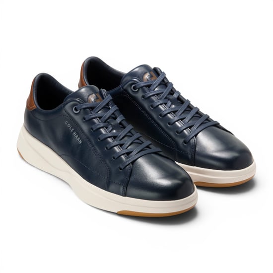 Cole Haan Herren GrandPro Luxe Mile Trainer Blaue Lederschuhe - C42754 - Image 3
