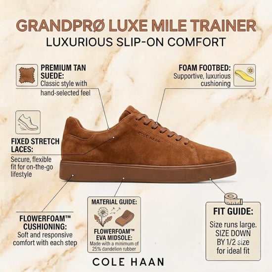 Cole Haan Herren GrandPro Luxe Mile Trainer Braune Nubuck-Sneaker – C44437 - Image 2