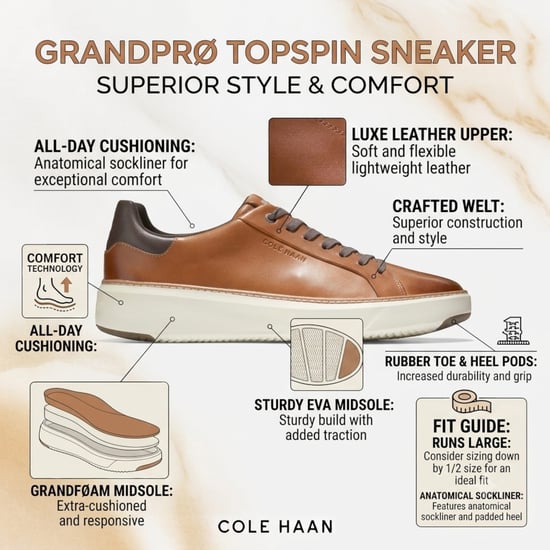 Cole Haan Herren GrandPro Luxe Mile Trainer beige Lederschuhe – C34229 - Image 2