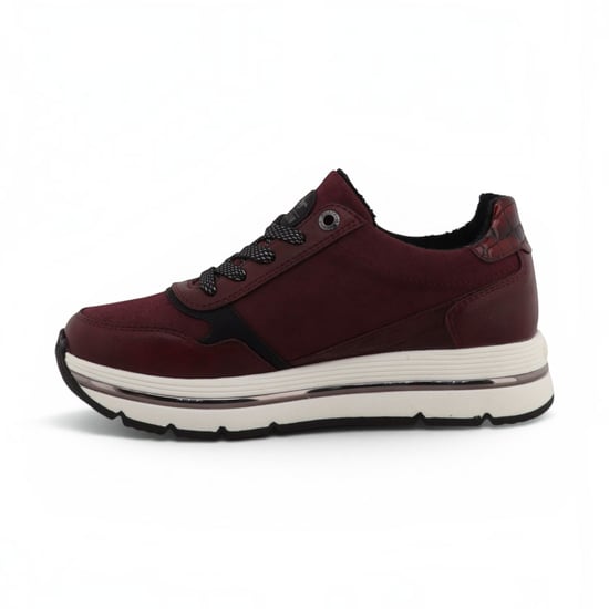 Mustang Damen Burgundy Schnürschuhe Plateauschuhe – M0332001 - Image 3