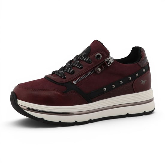Mustang Damen Burgundy Schnürschuhe Plateauschuhe – M0332001 - Image 4