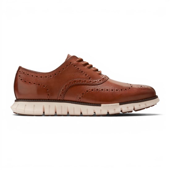 Cole Haan Herren ZeroGrand Wingtip Oxford Trainer Braune Lederschuhe - C39602 - Image 1