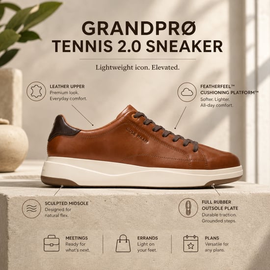 Cole Haan Herren GrandPro Luxe Mile Trainer Braune Lederschuhe – C42753 - Image 2