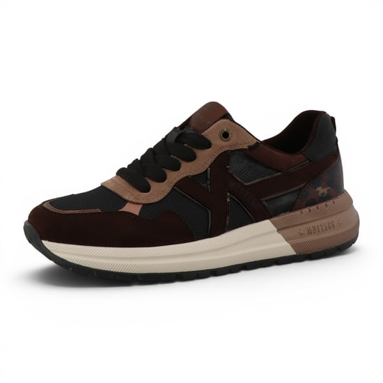 Mustang Damen braune Kunstleder-Sneaker Plateauschuhe – M0702007 - Image 4