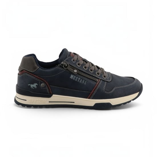 Mustang Herren Marineblaue Kunstleder-Sneakerschuhe – M0281006 - Image 1