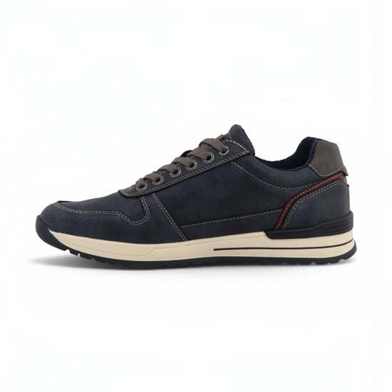 Mustang Herren Marineblaue Kunstleder-Sneakerschuhe – M0281006 - Image 3