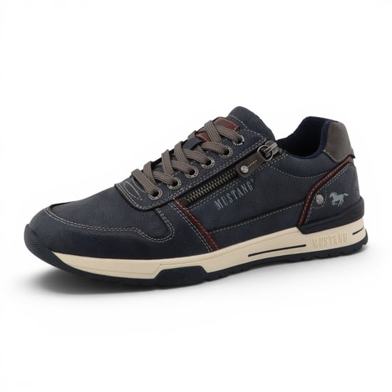 Mustang Herren Marineblaue Kunstleder-Sneakerschuhe – M0281006 - Image 4