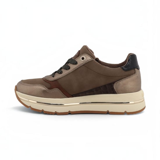 Mustang Damen braune Schnürschuhe Plateau-Sneakers – M0332001 - Image 3