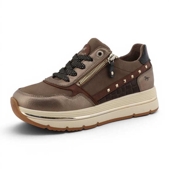 Mustang Damen braune Schnürschuhe Plateau-Sneakers – M0332001 - Image 4