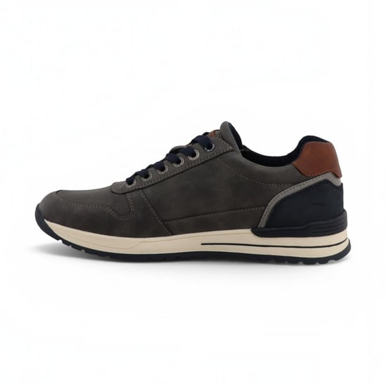 Mustang Herren graue Kunstleder-Sneakerschuhe – M0281006 - Image 3