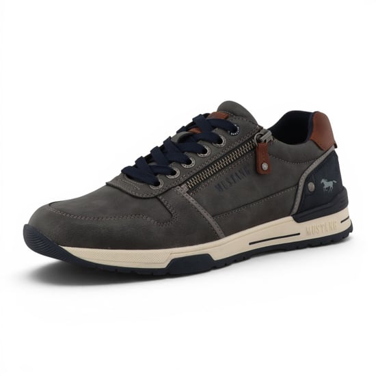 Mustang Herren graue Kunstleder-Sneakerschuhe – M0281006 - Image 4