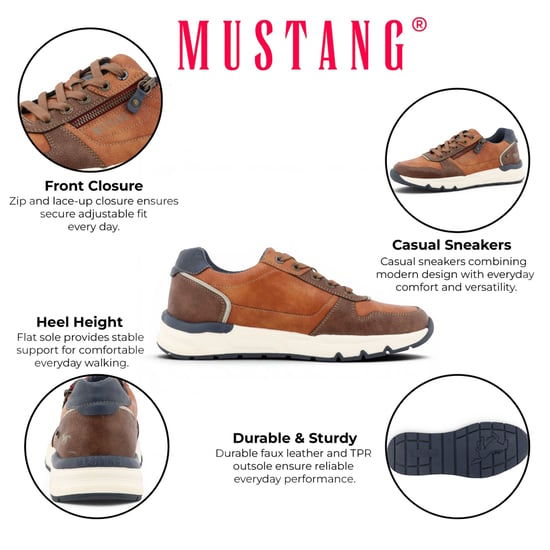 Mustang Herren beige Kunstleder-Sneaker – M0051003 - Image 2
