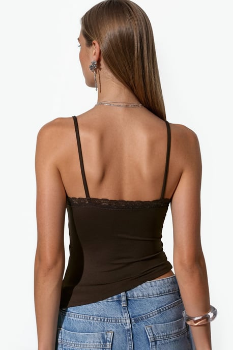 Enganliegendes Crop-Cami-Top mit Stickerei - Image 3