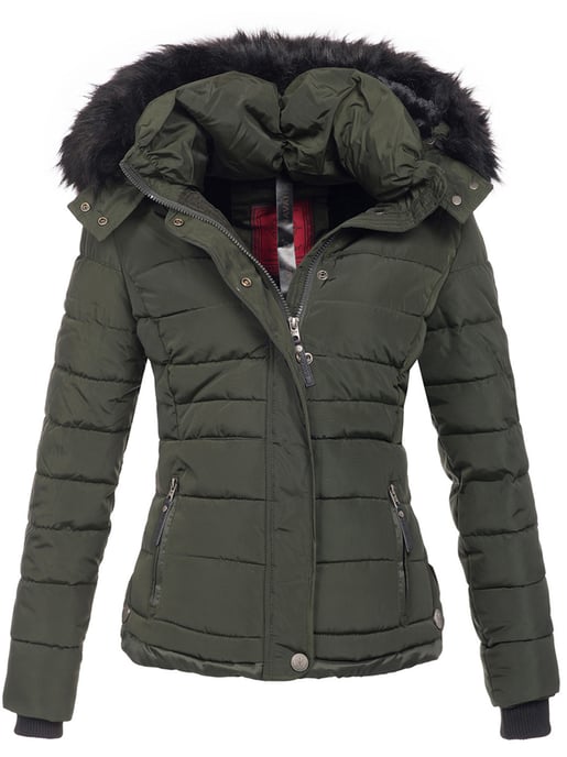 Navahoo Damen Winterjacke Chloe – Tailliert, Mit Abnehmbarer Kapuze & Edlem Kunstfell - Image 1
