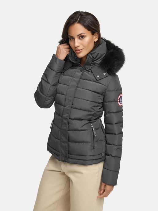 Navahoo Damen Winterjacke Chloe – Tailliert, Mit Abnehmbarer Kapuze & Edlem Kunstfell - Image 5