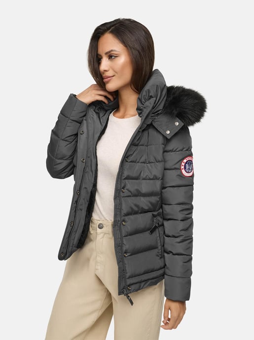 Navahoo Damen Winterjacke Chloe – Tailliert, Mit Abnehmbarer Kapuze & Edlem Kunstfell - Image 6