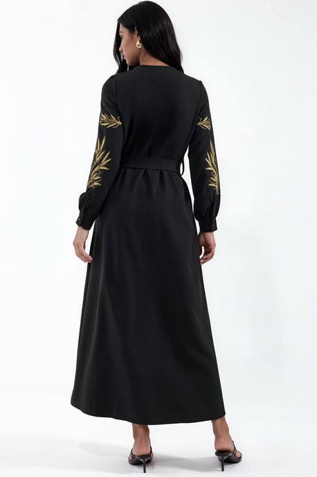 Besticktes V-Ausschnitt Maxikleid - Image 3