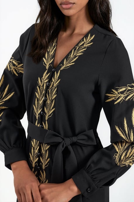 Besticktes V-Ausschnitt Maxikleid - Image 4