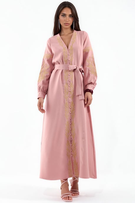 Besticktes V-Ausschnitt Maxikleid - Image 1
