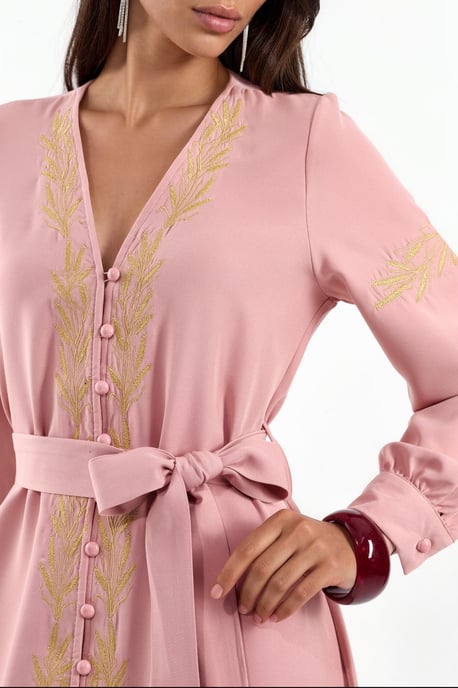 Besticktes V-Ausschnitt Maxikleid - Image 4