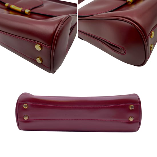 Gucci Vintage Lederhandtasche Klapphandtasche - Image 4