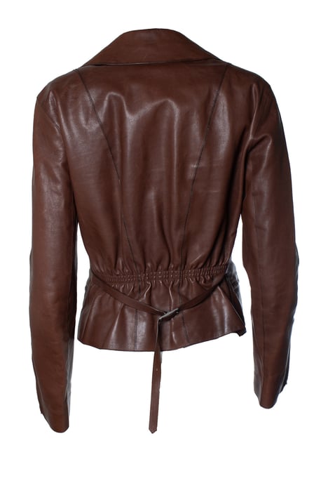 Hermès, braune Bikerjacke aus Leder. - Image 3