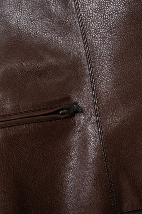 Hermès, braune Bikerjacke aus Leder. - Image 6