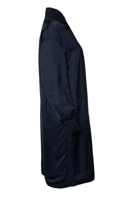 Jil Sander, blauer langer Bomber-Sportmantel - Image 4