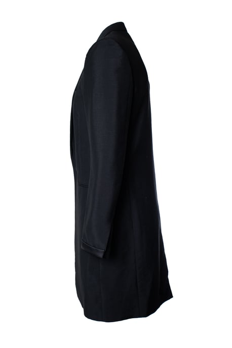 Saint Laurent, schwarzer Blazer-Mantel mit glänzendem Revers - Image 2