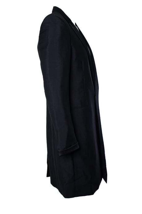 Saint Laurent, schwarzer Blazer-Mantel mit glänzendem Revers - Image 3