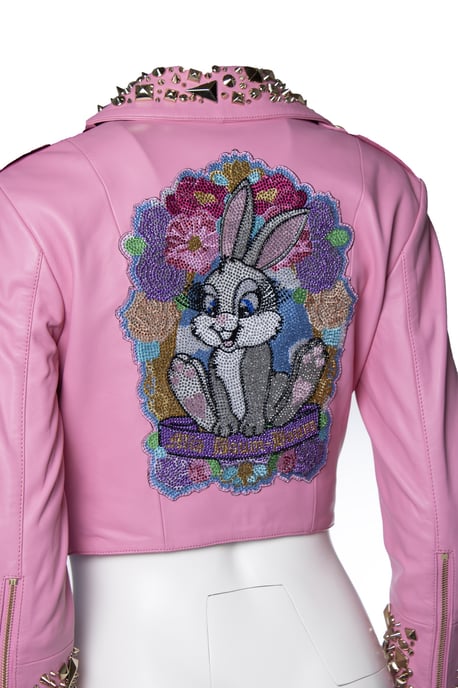 Philipp Plein, Pink Disney verkürzte Lederbikerjacke - Image 6