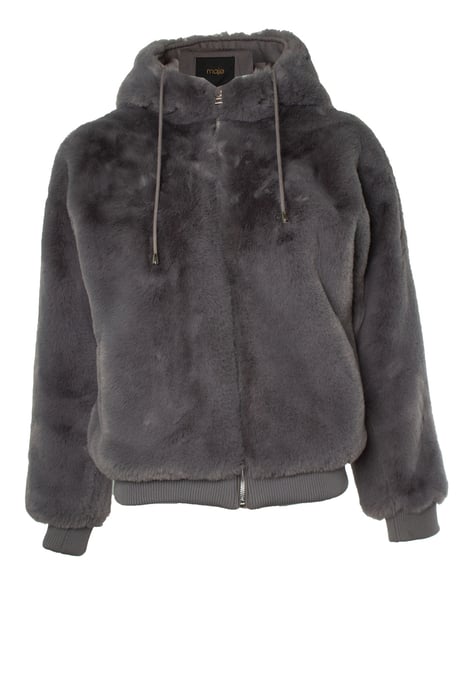 Maje, Bomberjacke aus Kunstpelz in Grau - Image 1