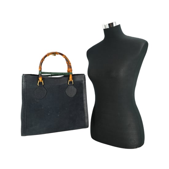 Gucci Vintage Wildleder-Tragetasche Diana Bamboo - Image 2