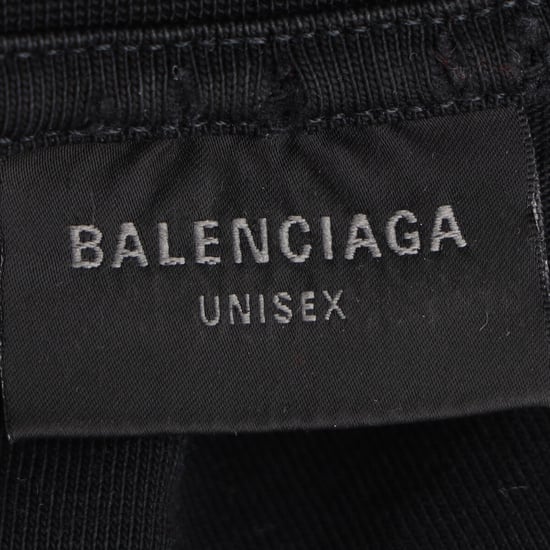 Balenciaga Oversized T-Shirt mit Used-Look und Print aus schwarzer Baumwolle - Image 5