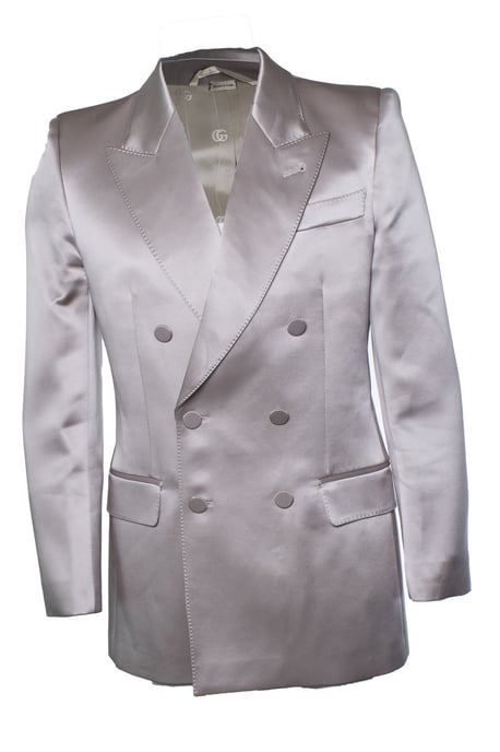 Gucci, satin Doppelreiher-Blazer in zartem Rosa - Image 1