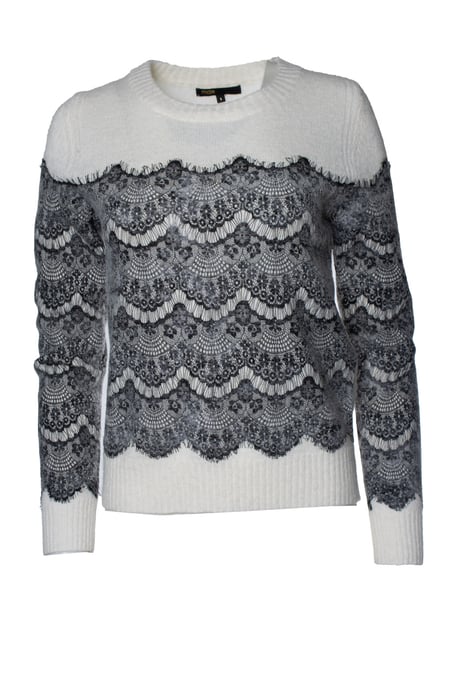Maje, Strickpullover mit Spitze - Image 1