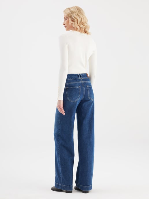 Carlotta Jeans mit mittelhohem Bund, 5 Taschen, Dunkelblau - Image 2