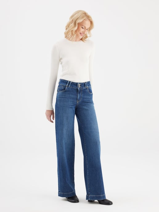Carlotta Jeans mit mittelhohem Bund, 5 Taschen, Dunkelblau - Image 5
