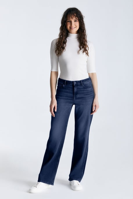 Nova Mid Waist Regular Length 5 Pocket Jeans Blau Schwarz - Image 4